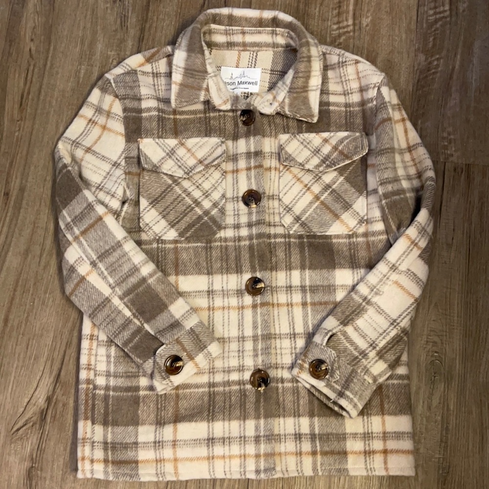Tan plaid flannel